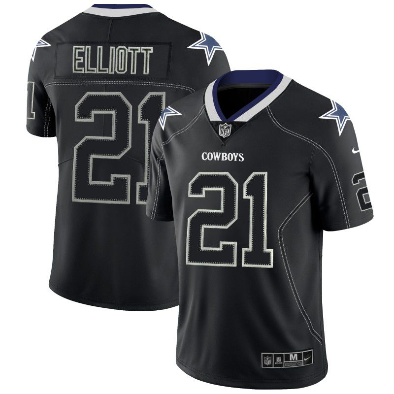Men Dallas cowboys #21 Elliott Nike Lights Out Black Color Rush Limited NFL Jerseys->dallas cowboys->NFL Jersey
